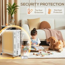 HOMCOM 11 Fin Portable Oil Filled Heater Radiator, Energy Efficient, White thumbnail 6