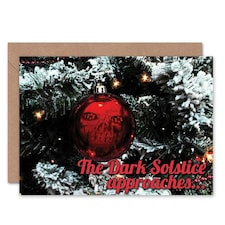 Xmas Dark Solstice Creepy Skull Present Christmas Card