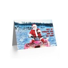 Xmas Merry Be Naughty Santa Present Christmas Card thumbnail 2