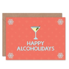 Xmas Merry Holidays Cocktail Pun Present Christmas Card