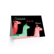 Xmas Merry Carol Fun Present Llama Christmas Card thumbnail 2