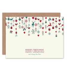 Xmas Decorations Bright Simple Christmas Card