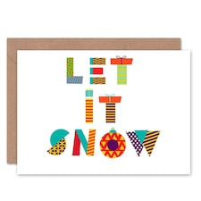 Patchwork Let It Snow Christmas Card