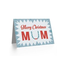 Xmas Merry Holly Wreath Present Christmas Mum Mother Card thumbnail 2