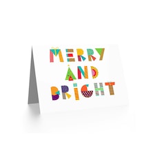 Patchwork Merry Bright Christmas Card thumbnail 2