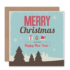 Winter Scene Happy New Year Christmas Card