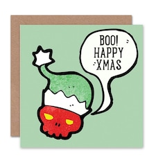 Scary Skull Boo Xmas Christmas Card