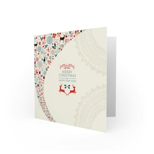 Deer Mistletoe Gift Bells Festive Decoration Pattern Christmas Card thumbnail 2