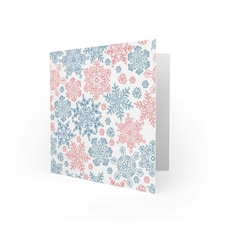 Snowflakes Red Pattern Christmas Card thumbnail 2