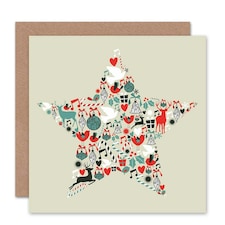 Star Decorations Deer Christmas Card