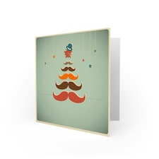 Handlebar Moustache Tree Hipster Christmas For Him Card thumbnail 2