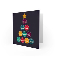 Tree Moustache Faces Christmas Card thumbnail 2