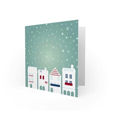 Winter Snow Day City Houses Modern Christmas Card thumbnail 2