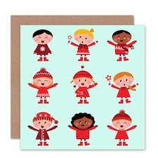Children Winter Clothing Christmas Card