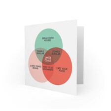 Xmas Santa Venn Diagram Joke Fun Funny Christmas Card thumbnail 2
