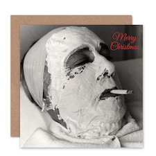 Alternative Xmas Relax Mask Smoke Funny Christmas Card