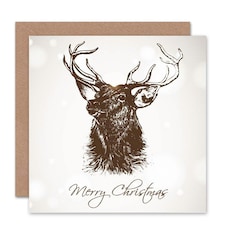 Stag Deer Winter Christmas Card
