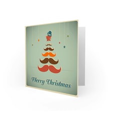 Merry Moustache Tree Bday Christmas Card thumbnail 2