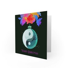 Chinese Yin Yang Bauble Modern Christmas Card thumbnail 2