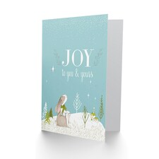 Joy To You Yours Snow Bunny Rabbit Christmas Card thumbnail 2