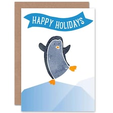Holidays Ice Winter Penguin Christmas Card