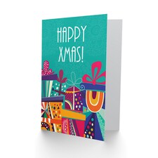 Happy Xmas Presents Modern Colourful Abstract Christmas Card thumbnail 2