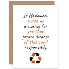 Recycle This No Meaning Funny Eco Friendly Halloween Card