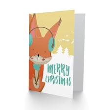 Cute Fox With Winter Earmuffs Christmas Card thumbnail 2
