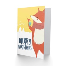Fox Holding Bauble Christmas Card thumbnail 2