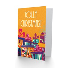 Jolly Xmas Stack of Presents Colourful Christmas Card thumbnail 2