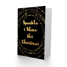 Sparkle and Shine Gold on Black Christmas Card thumbnail 2