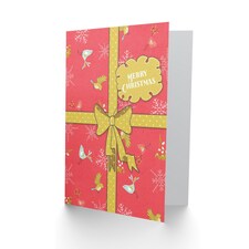 Cute Present Wrapper Xmas Gift Bow Ribbon Christmas Card thumbnail 2
