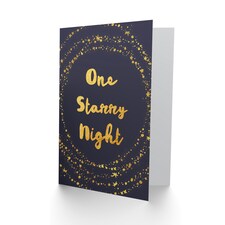 One Starry Night Blue Gold Sparkle Christmas Card thumbnail 2
