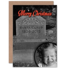 Xmas Merry Santas Grave Funny Present Christmas Card