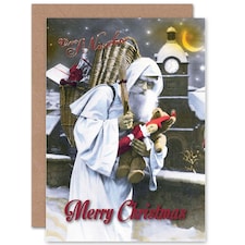 Xmas Merry Vive St Nicholas Present Christmas Card
