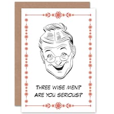 Three Wise Men Funny Woman Joke Humour Christmas Card