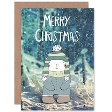 Xmas Merry Polar Bear Christmas Card