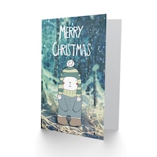 Xmas Merry Polar Bear Christmas Card thumbnail 2