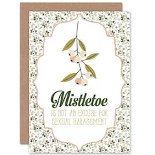 Xmas Merry Mistletoe Harassment Fun Present Christmas Card