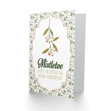 Xmas Merry Mistletoe Harassment Fun Present Christmas Card thumbnail 2