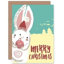 Merry Bauble Xmas Rabbit Christmas Card