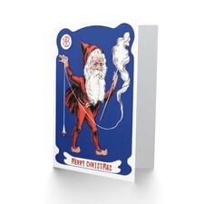 Xmas Merry Santa Spinning Wool Present Christmas Card thumbnail 2