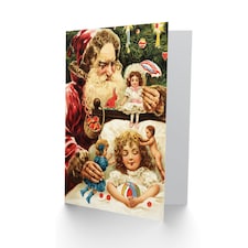 Xmas Merry Traditional Santa Present Christmas Card thumbnail 2