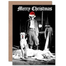 Xmas Karloff Baron Berghman Horror Fun Christmas Card