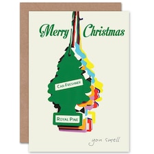 Merry Xmas Air Fresh Tree Smell Fun Christmas Card