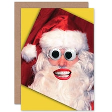 Merry Xmas Goggle Eyed Santa Weird Christmas Card thumbnail 2