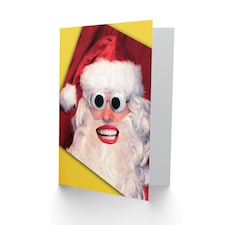Merry Xmas Goggle Eyed Santa Weird Christmas Card thumbnail 3