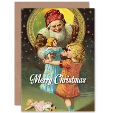 Xmas Merry Santa Claus Present Christmas Card