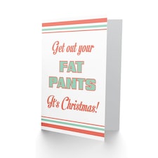 Xmas Merry Fat Pants Fun Present Christmas Card thumbnail 2