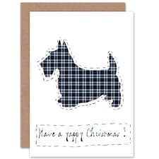 Xmas Yappy Scottie Dog Christmas Card